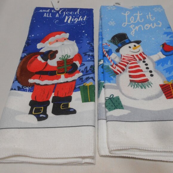 LOT 2 NEW HEAVIER WEIGHT CHRISTMAS HOUSE LINENS KITCHEN HAND TOWELS 15X25" π
π - Picture 2 of 9